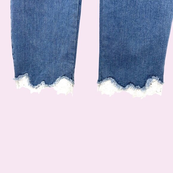 INC INTERNATIONAL CONCEPTS LACE BUTTON UP SKINNY LEG REG FIT BLUE DENIM JEANS - Picture 3 of 8